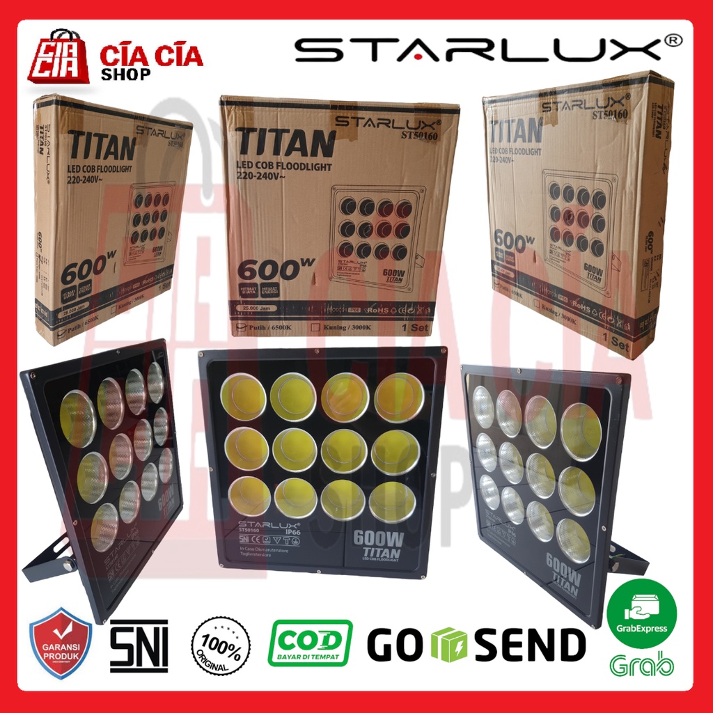 STARLUX Lampu Tembak Led COB 600W Floodlight COB 600 Watt Lampu Sorot COB 600 W