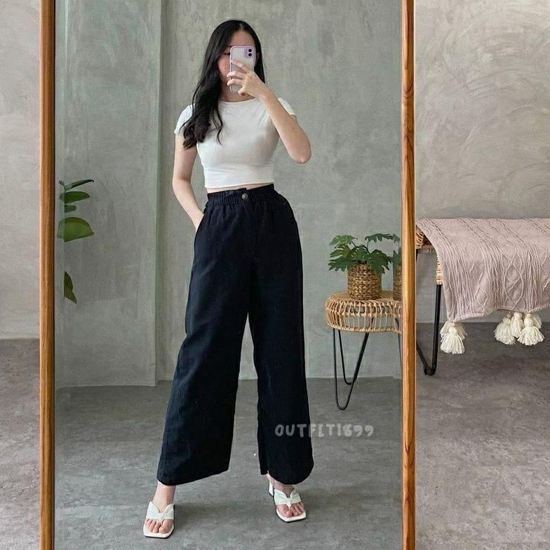 Celana Kulot Linen Highwast/Linen Highwaist Free Ongkir Dan Bisa Cod