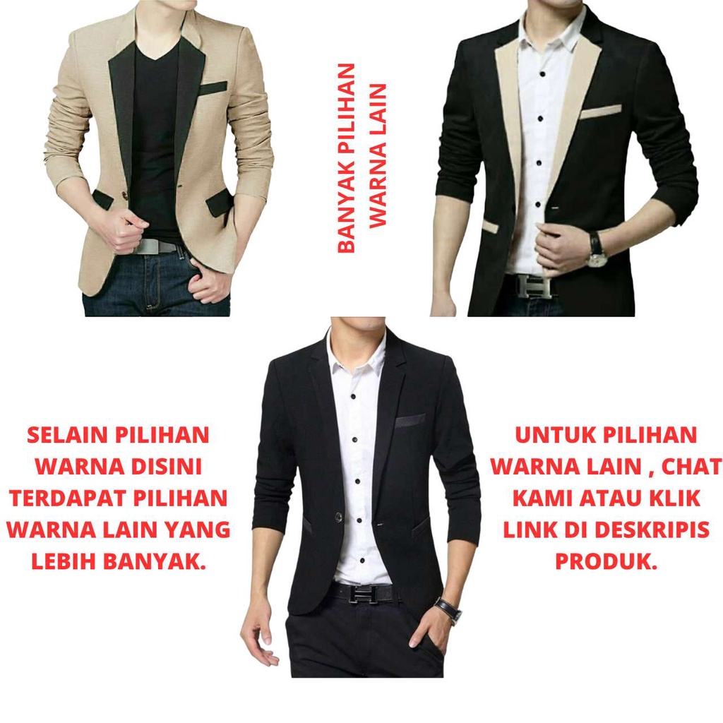 BLAZER PRIA / JAS PRIA / JAZ BLEZER RESMI FORMAL PRIA / JAS UNDANGAN / BLAZER KANCING SATU SLIMFIT.