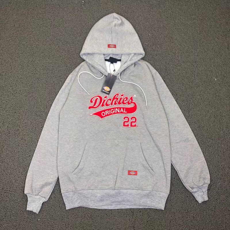 Jumper Hoodie DIckies 22 Greey Full Teks Bordir Premium Unisex Pria Wanita