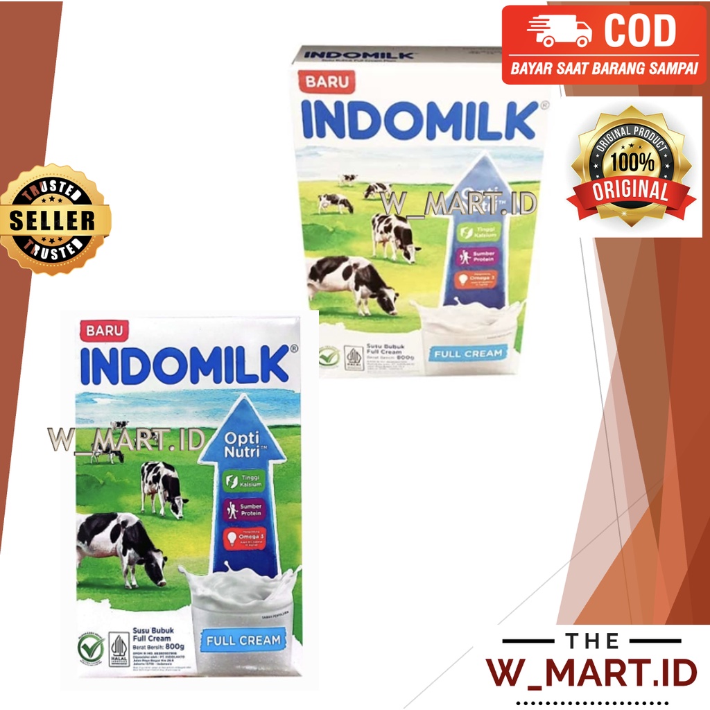 

INDOMILK SUSU BUBUK FULL CREAM PLAIN COKLAT MILKY INSTANT MILK POWDER 800 GR