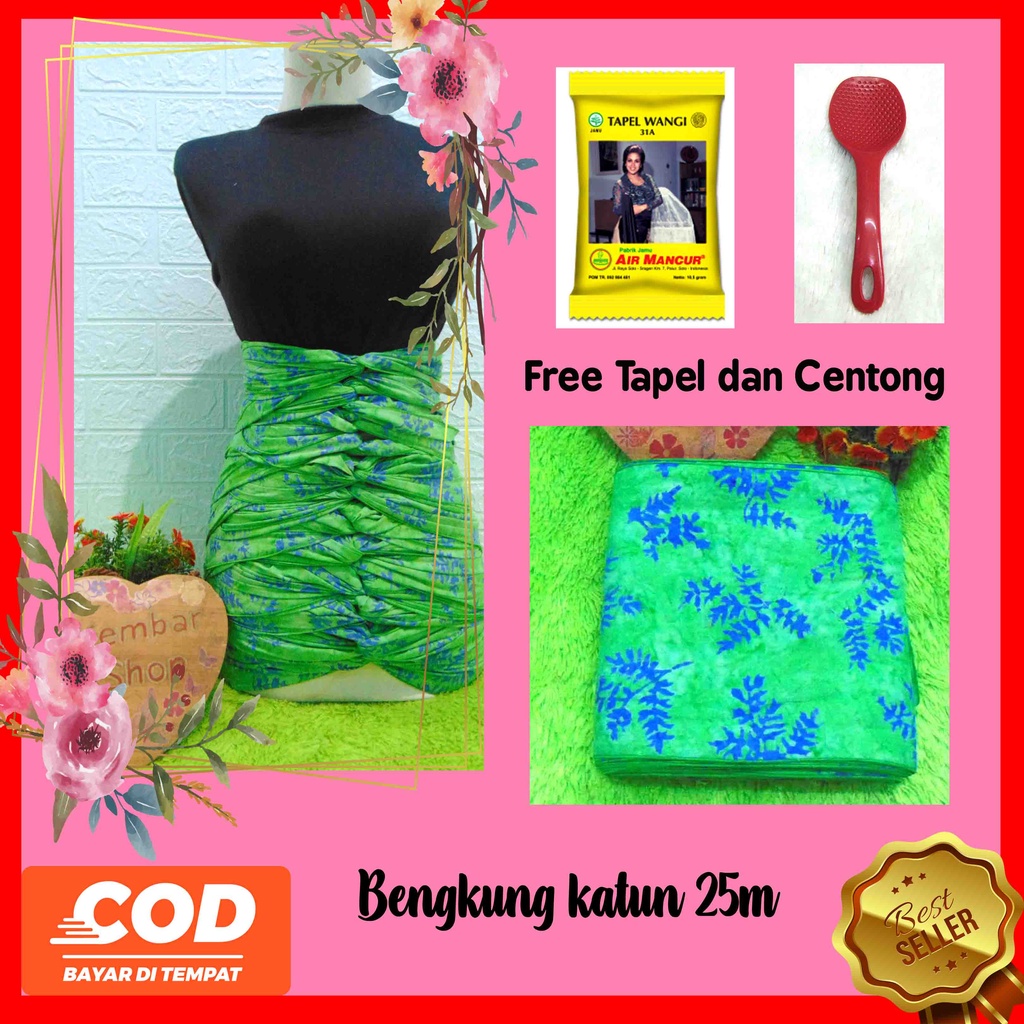 FREE CENTONG TAPEL Bengkung Belly Binding Katun Aneka Motif 25 M