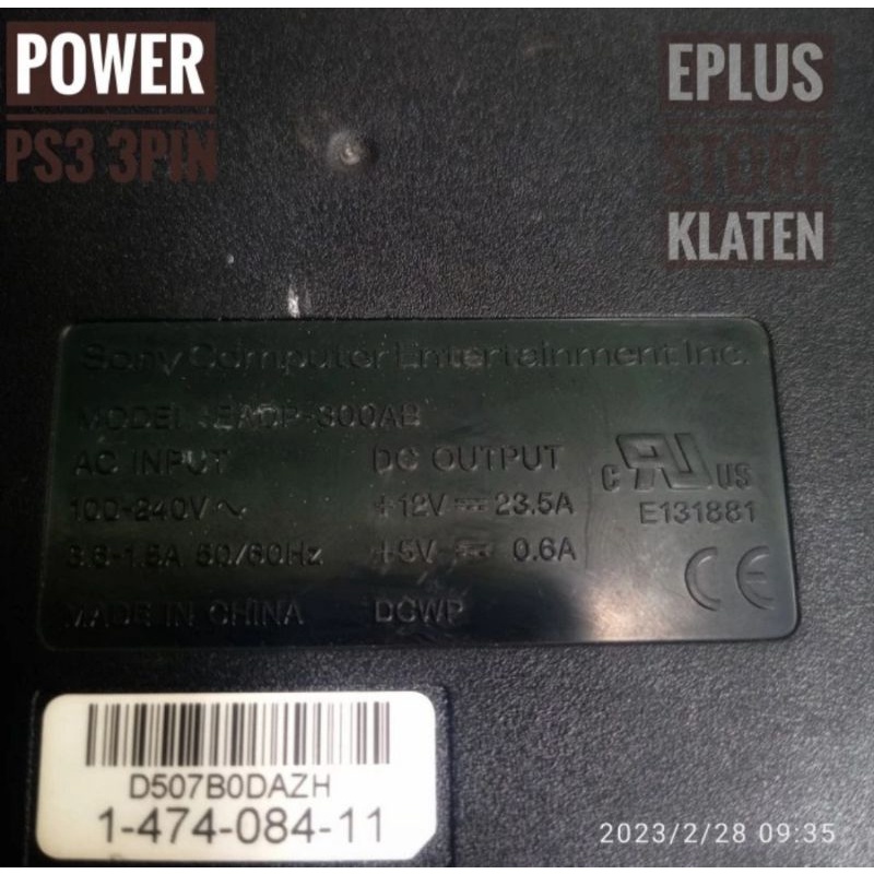 Power Suplly Sony 12V 23A Hitam Switching PS3 FAT PSU PS151