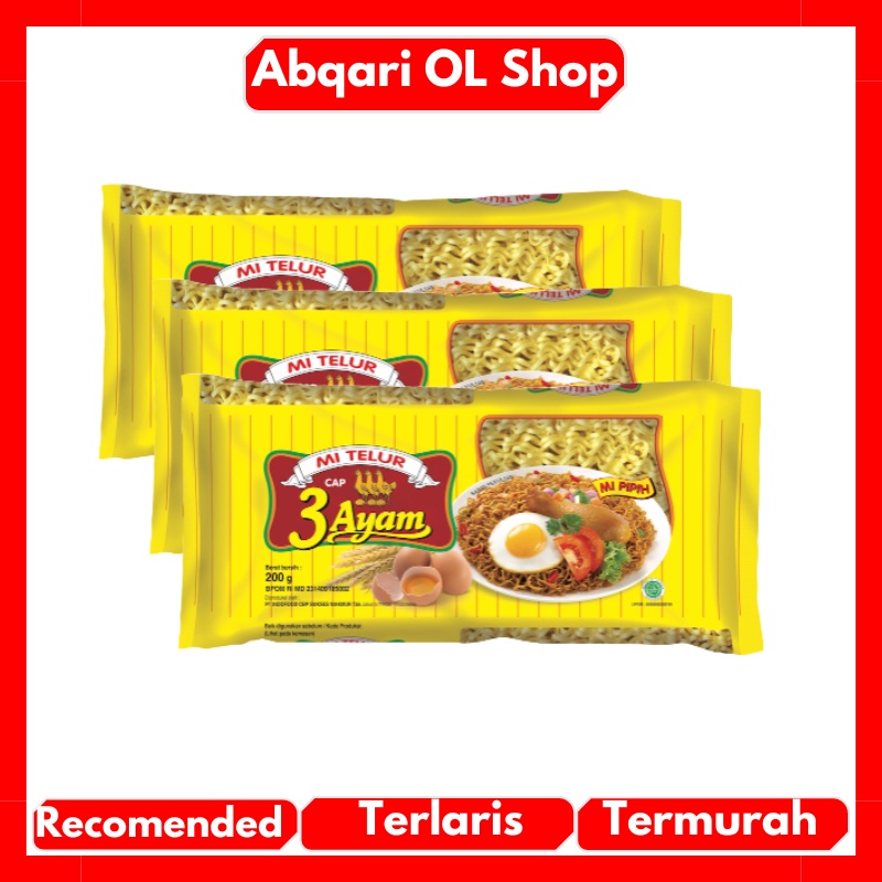 

Cap 3 Ayam Mie Telor Kuning 200 gr Dapat 3 Pcs