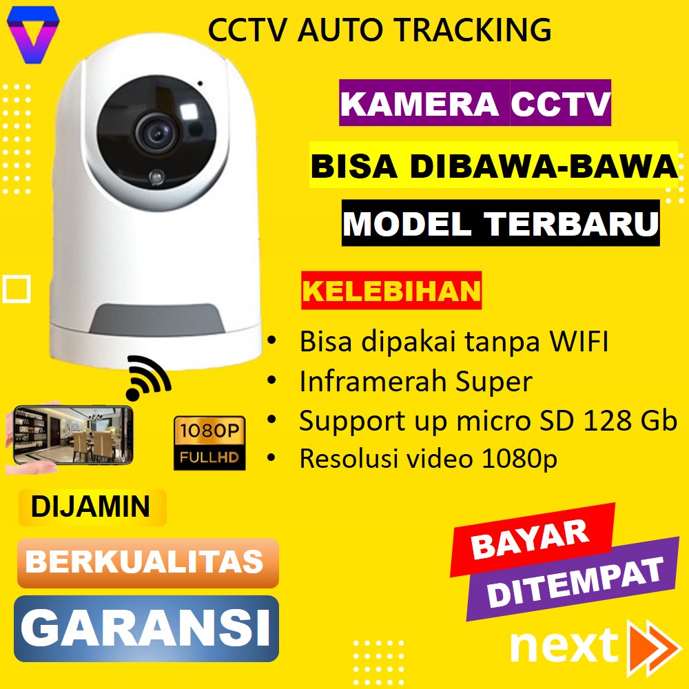 IP CAMERA CCTV WIFI WATERPROOF OUTDOOR INDOOR PORTABLE BATERAI WIRELESS SAMBUNG KE HP KAMERA PENGINTAI AUTO TRACKING JS178