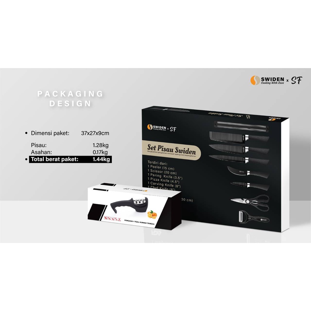 Pisau Set (Pisau Kokoh, Food Grade, Lengkap, dan Multifungsi) by Swiden