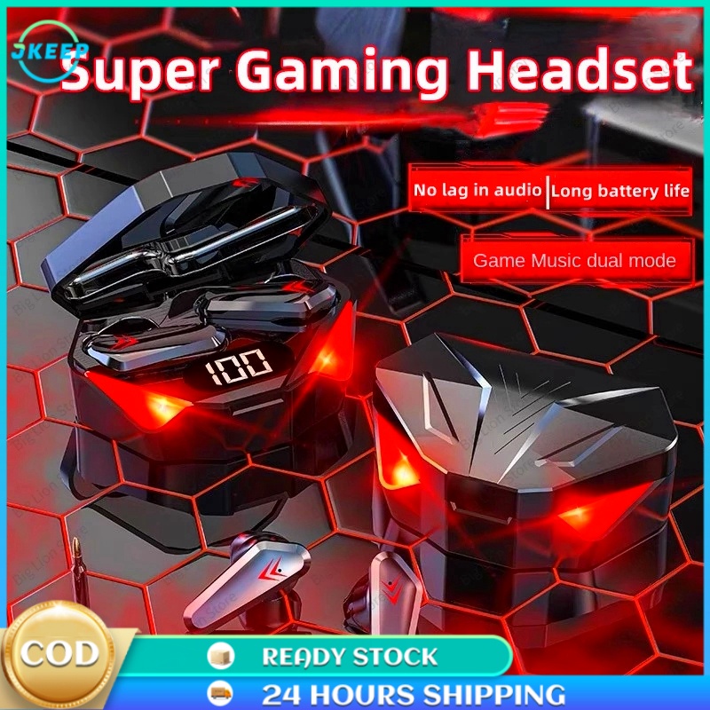 [ready stock] Headset Bluetooth Gaming TWS  5.0 Earphone  Bluetooth X15 Full Bass Noise Cancelling Earbuds HiFi Stereo Handsfree cod