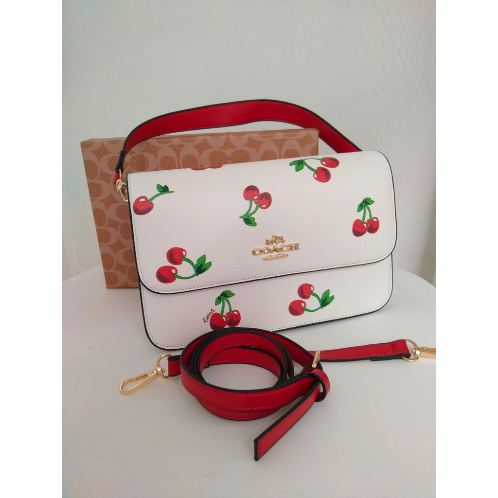 TAS WANITA 00COACH BRYNN FLAP CROSSBODY WITH CHERRY PREMIUM QUALITY