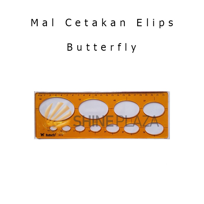 

Mal Cetakan Elips Butterfly BT-2070 - Penggaris Teknik Oval Template Mall Sablon