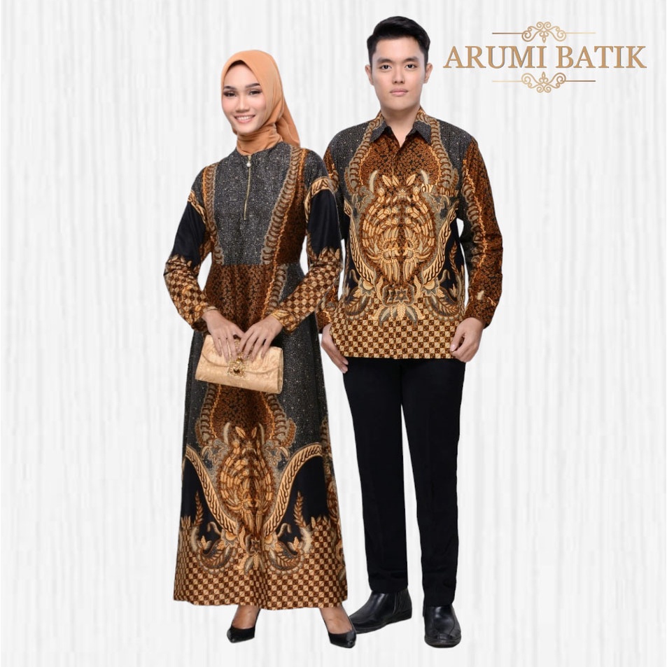 Sarimbit Batik Keluarga Gamis Muslim Busui Syari Kaima M - 5L JUMBO