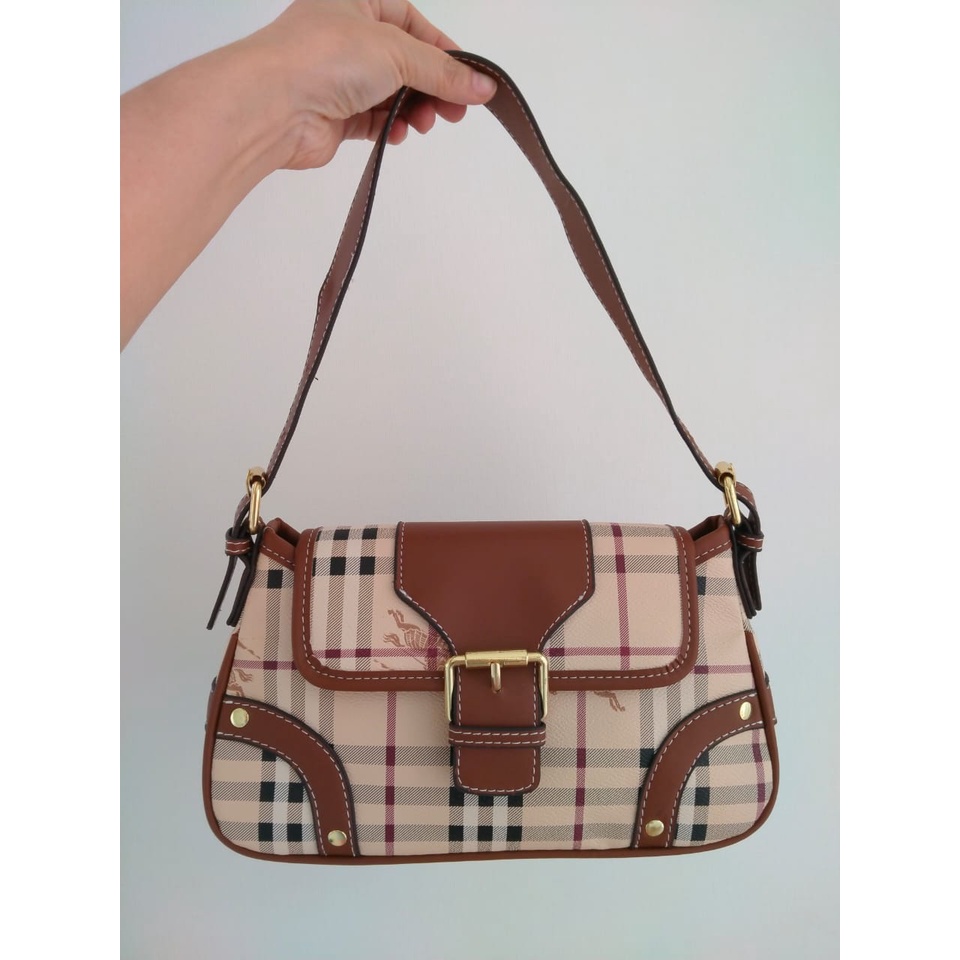 TAS SELEMPANG WANITA 00BURBERRY Vintage Nova Check Shoulder Bag PREMIUM QUALITY