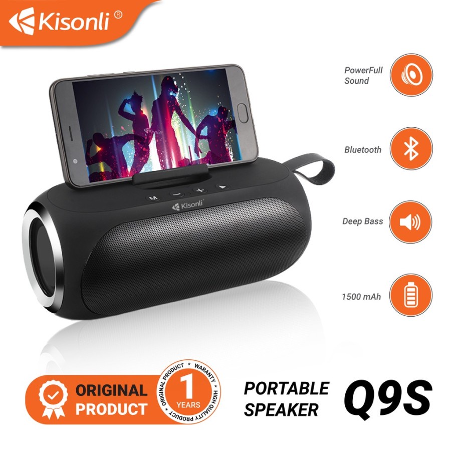 Speaker Bluetooth Kisonli Q9S Hifi Super Bass -01119