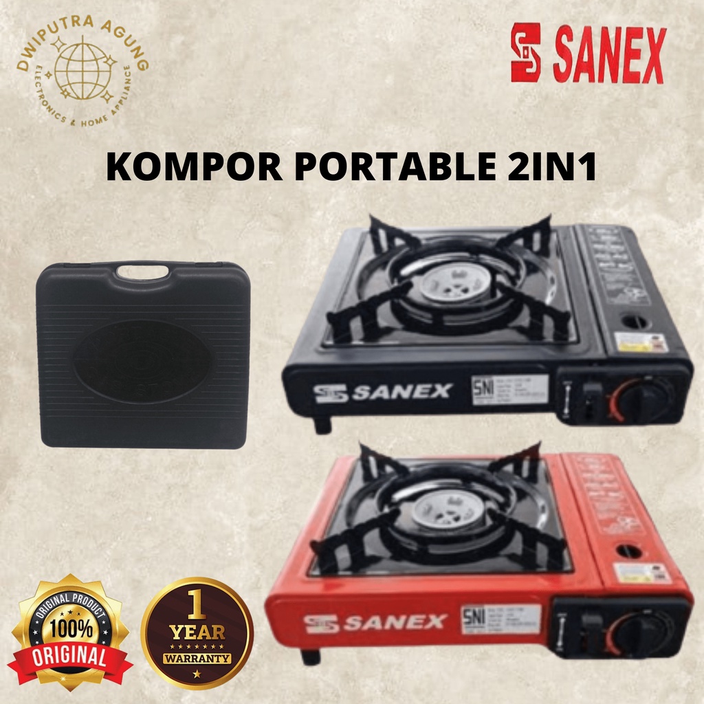 KOMPOR PORTABLE SANEX 2IN1 / KOPOR SANEX 1 TUNGKU FREE KOPER KOMPOR