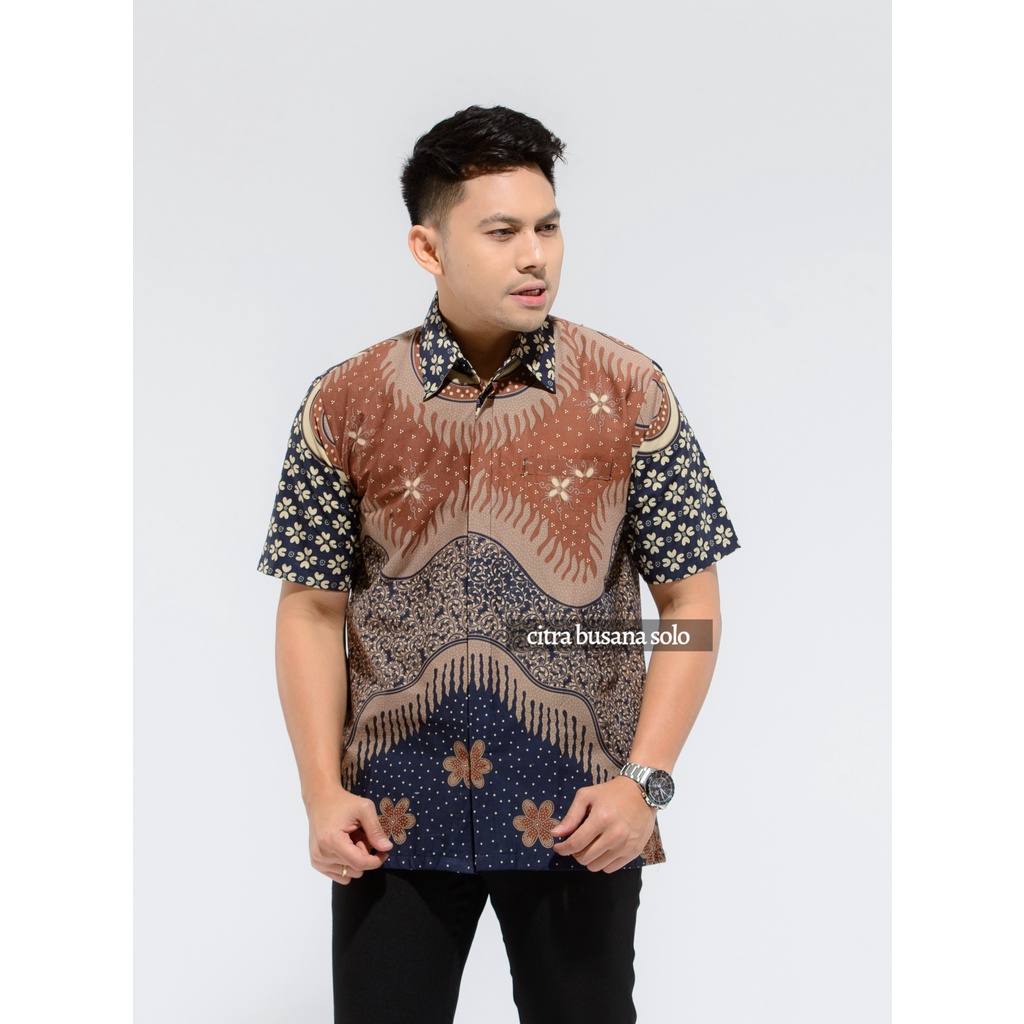 SATRIA PENDEK Kemeja Batik Pria Full Furing Bahan Katun Cabut Primisima