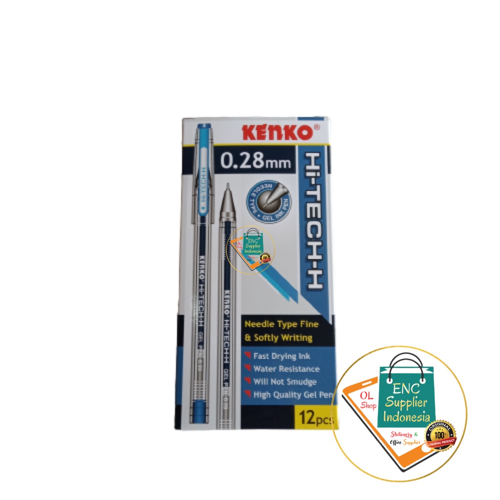 

KENKO 6 buah pen gel Hi-Tech-H 0.28 Mm per 6 pcs - enc.sup