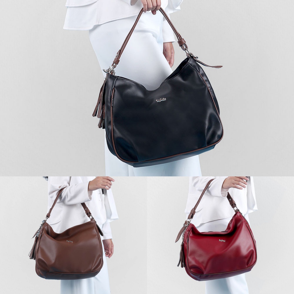 Tas Wanita Hand Bag Inficlo Original Tas Selempang Bahu Slempang 2in1 Size Besar Warna Hitam Coklat Merah Maroon