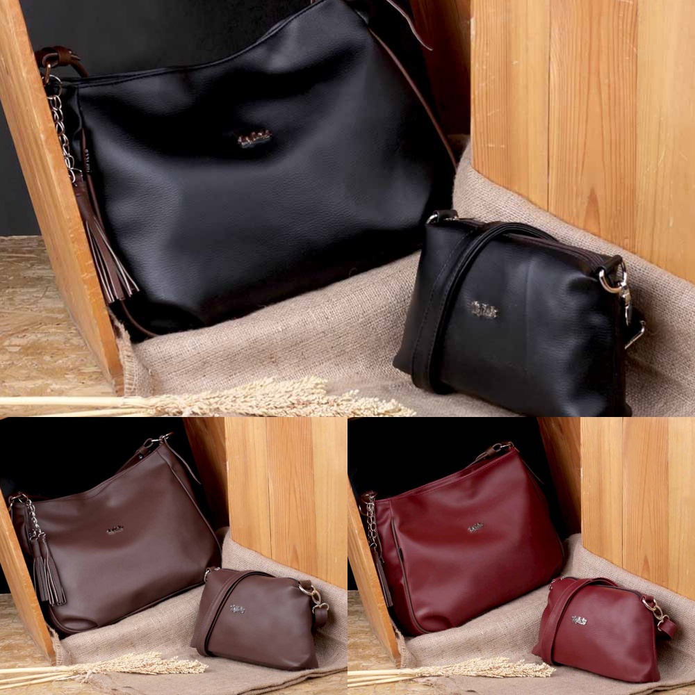 Tas Wanita Hand Bag Inficlo Original Tas Selempang Bahu Slempang 2in1 Size Besar Warna Hitam Coklat Merah Maroon