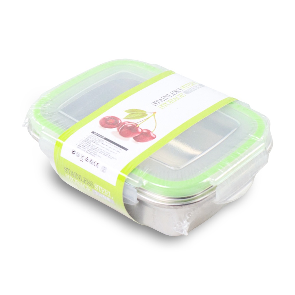 Kotak Makan Bento Lunch Box Stainless Steel 350ml - KT046 - 7RHZHDGR Green