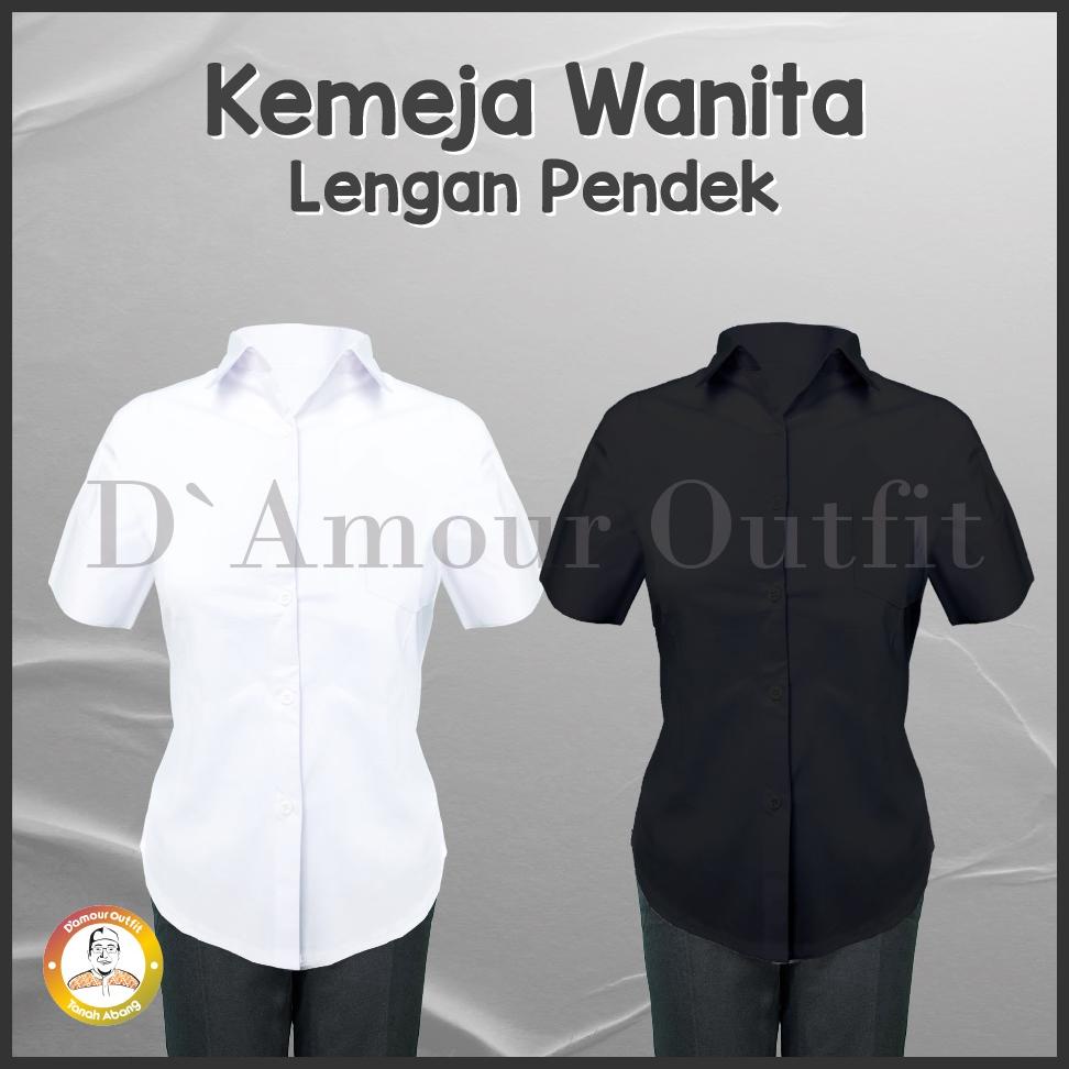 KEMEJA FORMAL WANITA LENGAN PENDEK PUTIH, KEMEJA PUTIH WANITA, KEMEJA KERJA WANITA, KEMEJA FORMAL, K