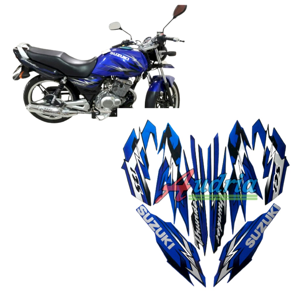Striping Stiker Motor Suzuki Thunder 125 2009 Biru