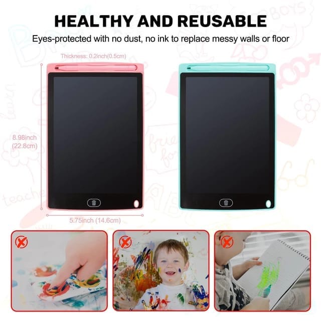 LCD Writing Tablet Anak / Drawing Pad / Papan Tulis Anak Rainbow