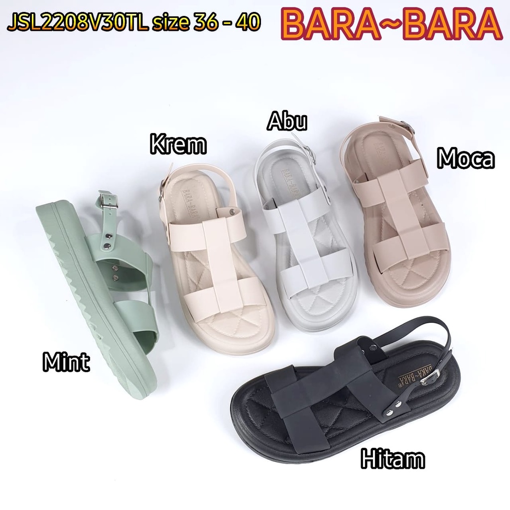 BARA BARA ORIGINAL jelly sandal karet empuk murah tali wanita barabara import sendal cewek JSL2208V30TL