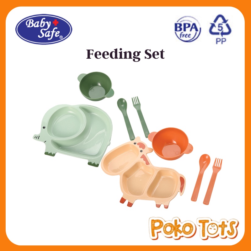 Baby Safe Feeding Set Isi 4pcs Perlengkapan Makan Bayi WHS