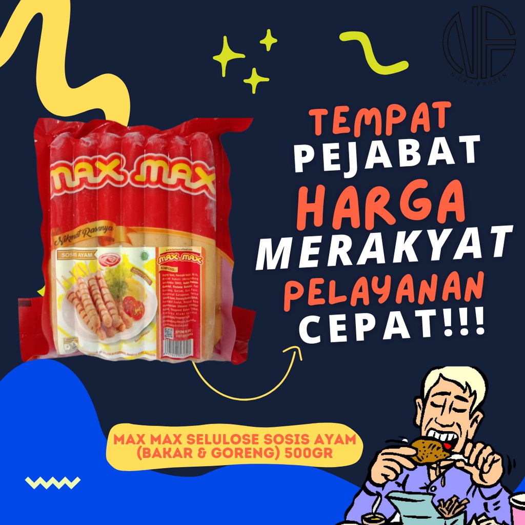 

MAX MAX SELULOSE SOSIS AYAM (BAKAR & GORENG) 500gr