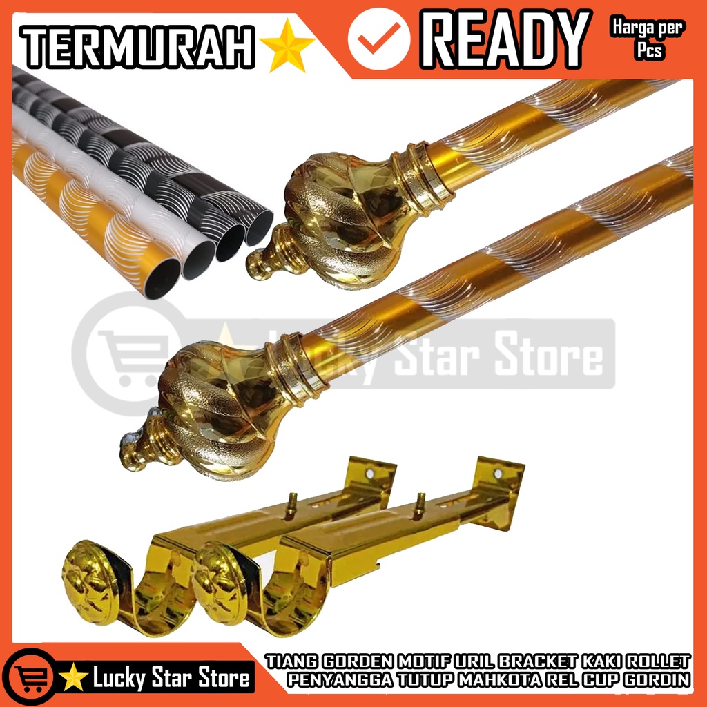 Batang Gorden Ulir Besi Tiang Pipa Gordeng Rell Gordin Tongkat Hordeng Rel Horden Gordeng Korden Gag