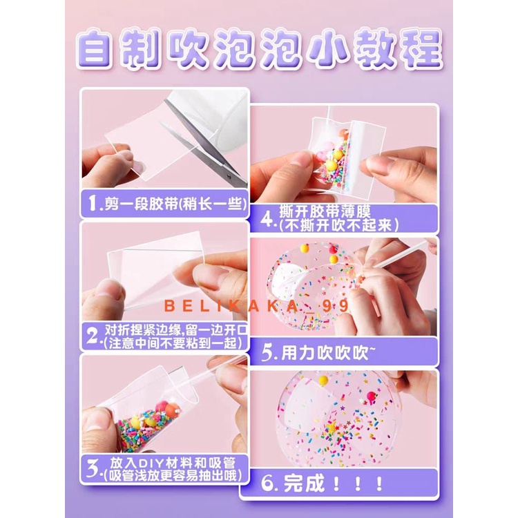 MAINAN DIY BALON TIUP BUBBLE NANO TAPE MANIK-MANIK DIAMOND GLITTER SATUAN / BALON TIUP MANIK-MANIK / BALON MANIK-MANIK / BALON TIUP DIAMOND / BALON TIUP GLITTER