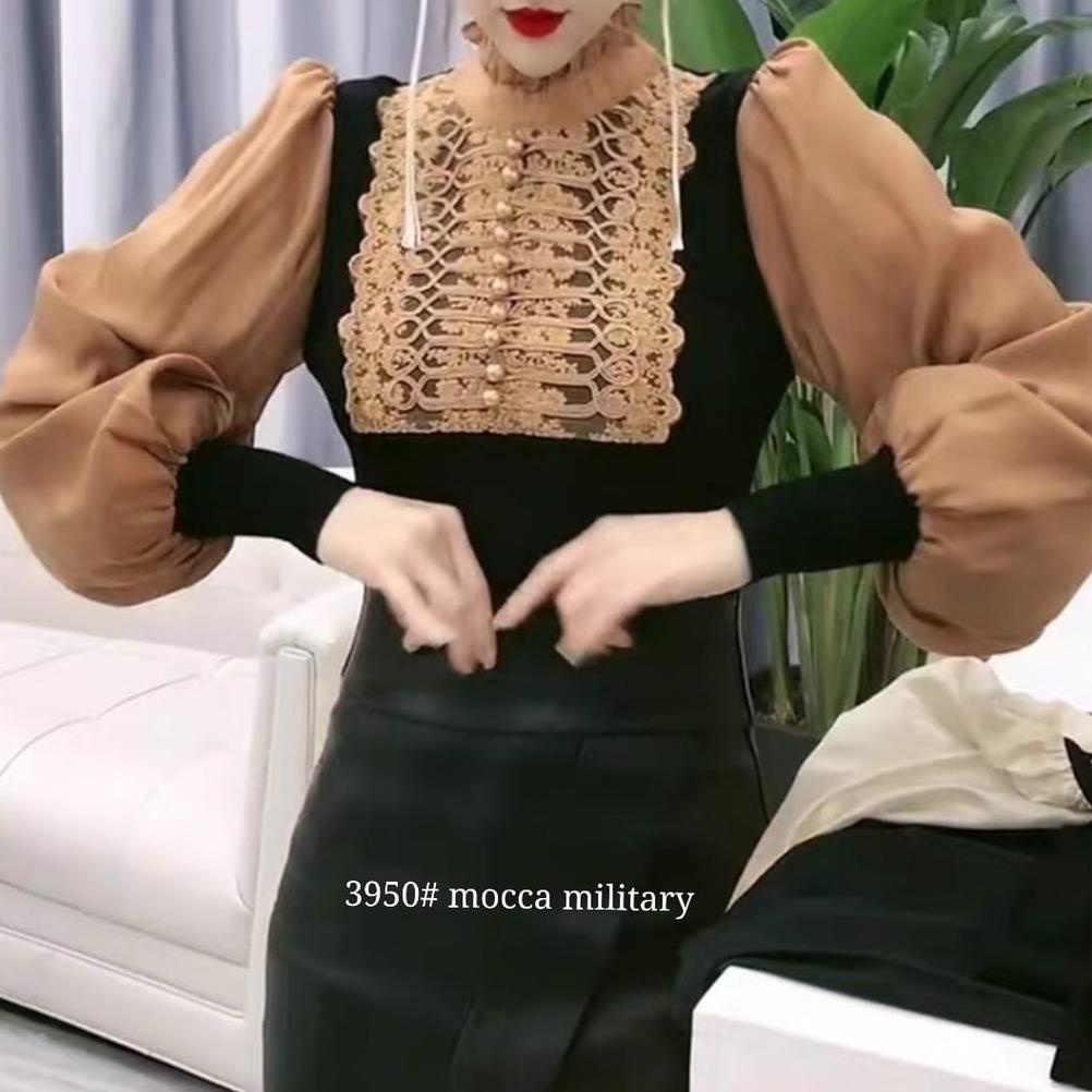 TERBARU Mocca Military Velvet Blouse 3950 3M murah
