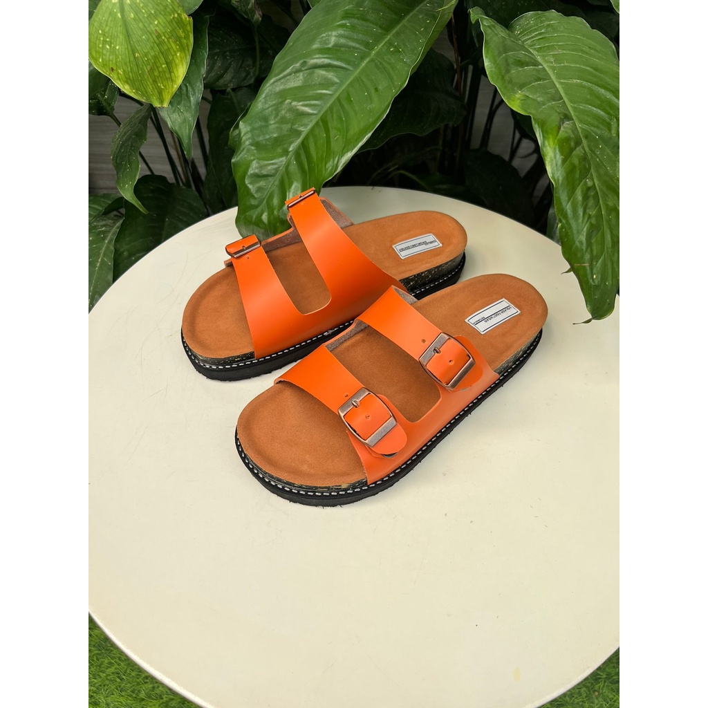 Sandal kasual pria/wanita volkerfootwear asska orange