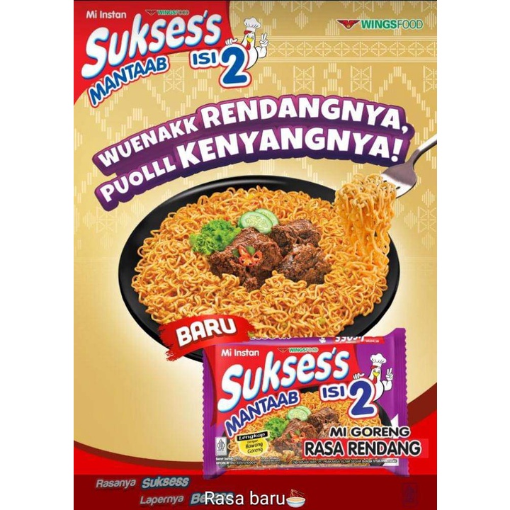 

Mie Goreng Instan Suksess Rasa Rendang isi 2 Terbaru Enak Murah Grosir