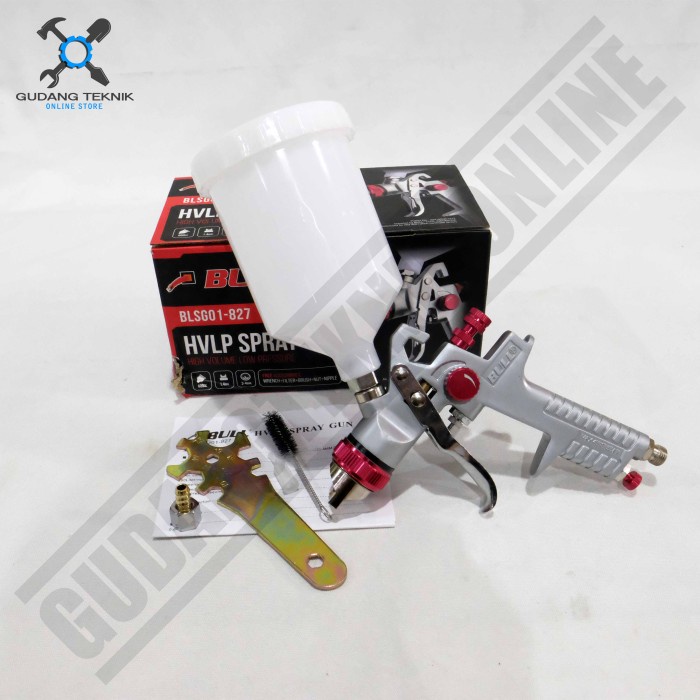 Spray Gun Kepala Semprotan Cat Kompresor 600cc HVLP BLSG01-827 BULL / Alat Semprot Cat Tabung Atas Nozzle 1.4mm HVLP BLSG01 827 BULL