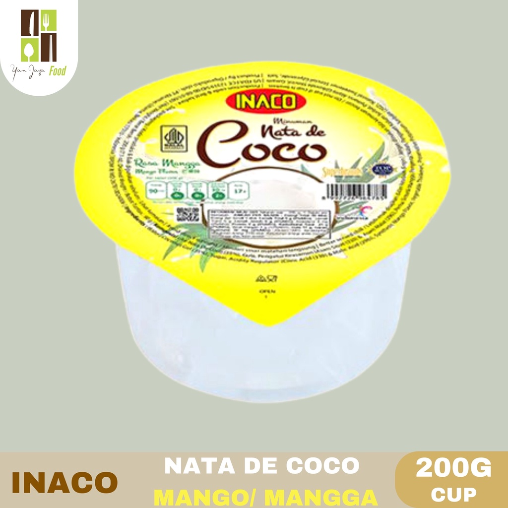 Inaco Nata De Coco Cup / Dengan selasih 200g [Leci/Mangga/Strawberry/Jeruk]