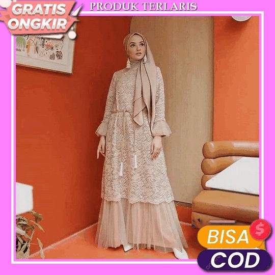 Ghamis Syari Gamis Terbaru 2023 Lebaran Wanita Import Remaja Jumbo Drees Perempuan Korean Style Keki