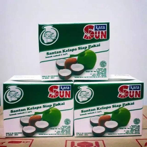 

Kara Sun santan kelapa kemasan praktis siap pakai 200ml