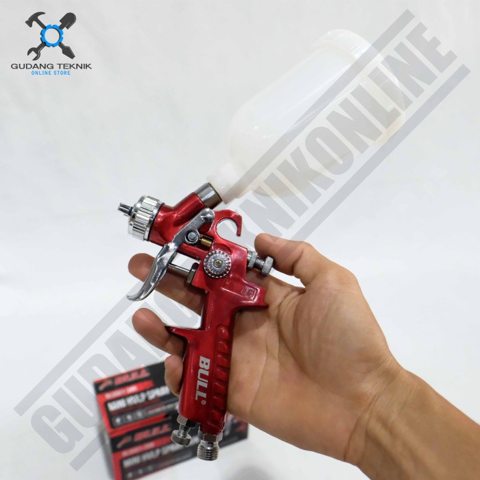 Mini Spray Gun Kepala Semprotan Cat Kompresor 250cc HVLP BLSG01-200 BULL / Alat Semprot Cat Mini Tabung Atas Nozzle 1.0mm HVLP BLSG01 200 BULL