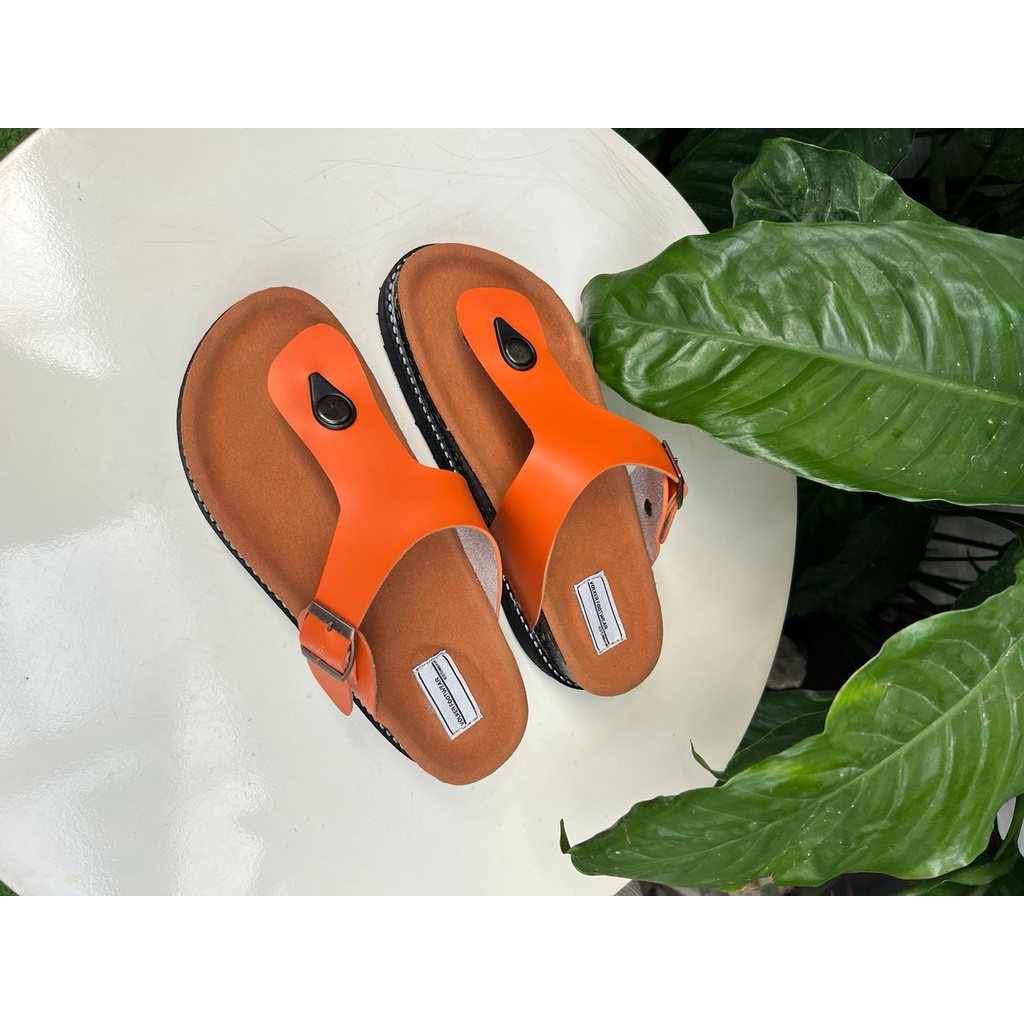 Sandal kasual pria/wanita volkerfootwear shaka orange