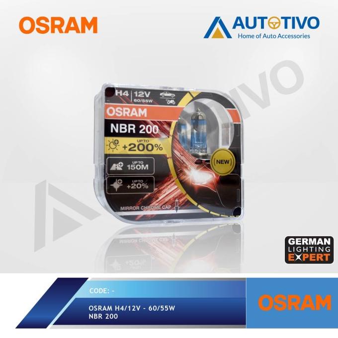 OSRAM Lampu Mobil Halogen NBR H4 +200 Laser Next Generation