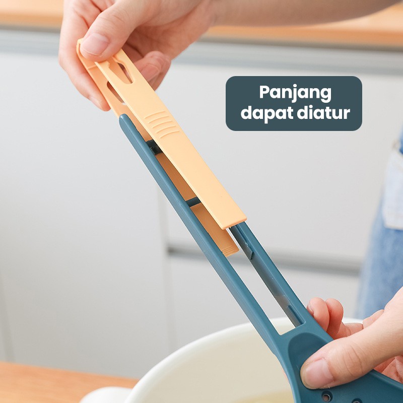 Sendok Saringan Sayuran Mie Anti Slip Dengan Capit Peniris Makanan