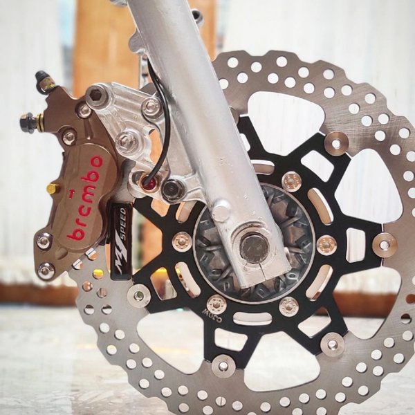 Bracket Breket Breaket Pangkon Adaptor Kaliper Cakram Cnc Depan Ninja R Ninja Ss Ninja Rr Brembo 4P 