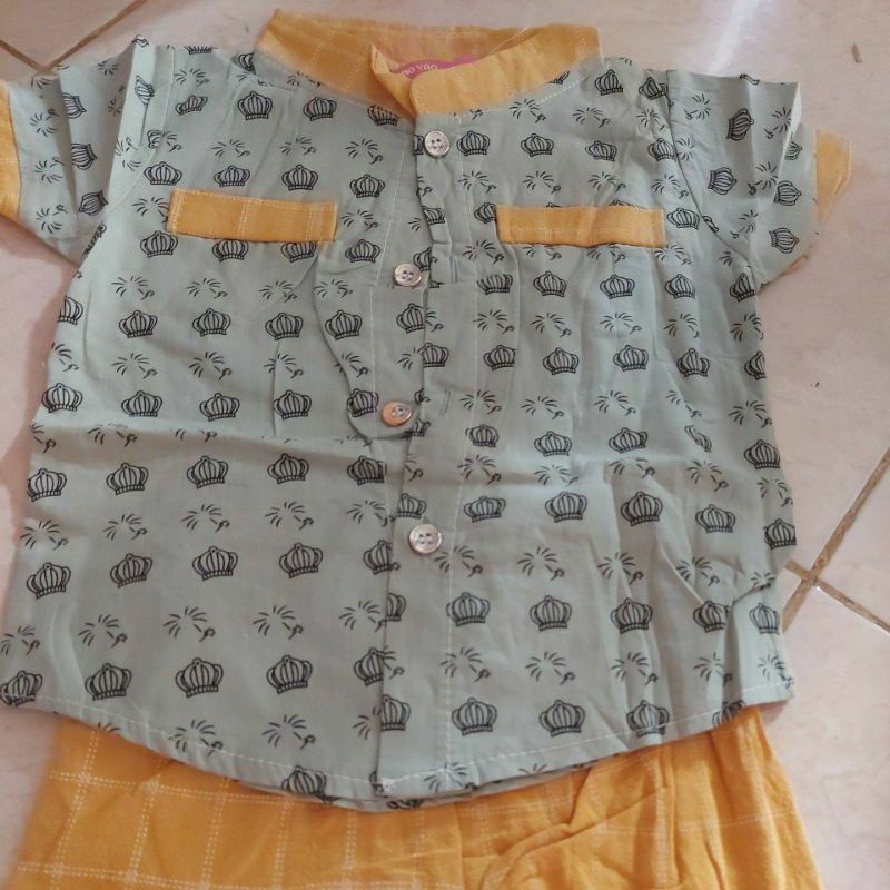 [AS] Setelan baju anak bayi koko motif Crown