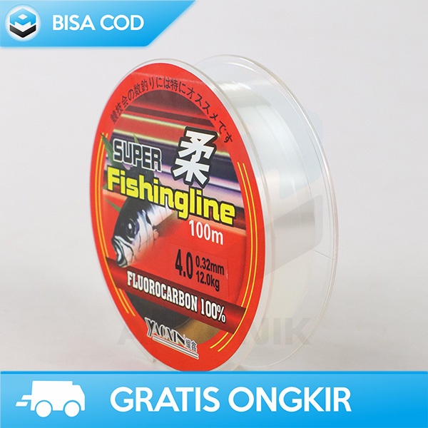 SENAR PANCING BAHAN FLUOROCARBON 4.0 TIDAK MUDAH PUTUS FISHINGLINE