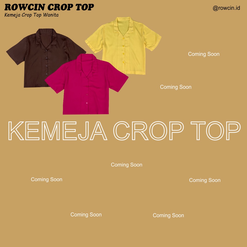 KEMEJA WANITA CROP TOP POLOS KATUN RAYON CROP SHIRT ORGANIK