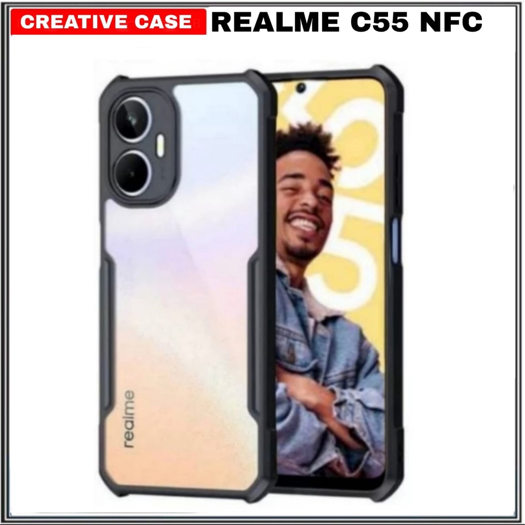 Case REALME C55 NFC Tpu Shocprof Transparen Premium - REALME C55 NFC , Hitam