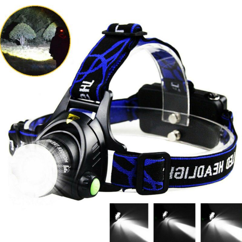 YUN Mall Senter Kepala LED Zoom Super Terang Headlamp LED Cree XML T6 568D Waterproof Anti Air