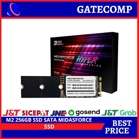 SSD M2 256GB SSD SATA MIDASFORCE M.2 2240 2260 2280 SATA RESMI 3thn