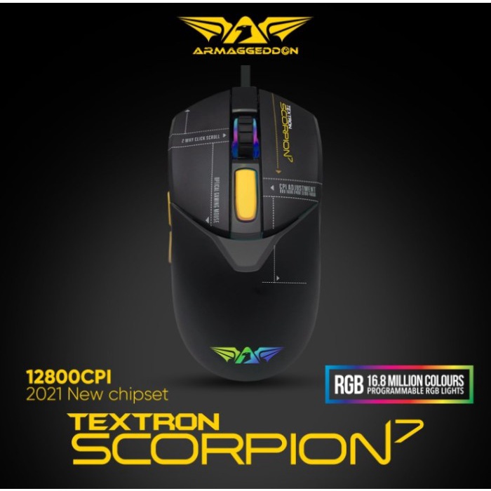 Armaggeddon Mouse Gaming Scorpion 7 4800 CPI - Garansi 2 Tahun