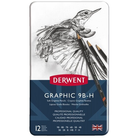 

Terlaris Derwent Graphic Soft 12 Pencils 9B-H